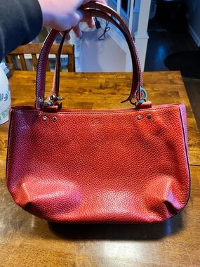 Women's Red Leather Tote Bag